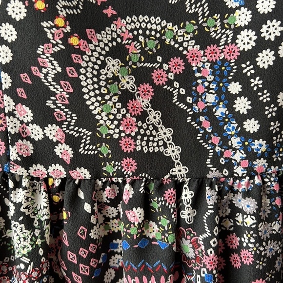 HONEY PUNCH Black Printed Babydoll Tunic Dress Size M/L - Picture 5 of 15